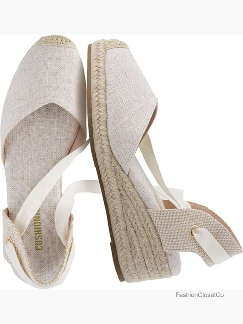 Platform Espadrille Wedge Sandals with Lace Up Ankle Wrap - Picture 1 of 7